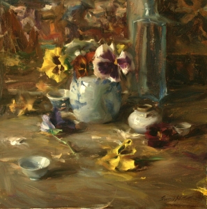 Arrangement with Pansies