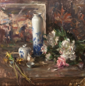 Oriental Vase with Peonies